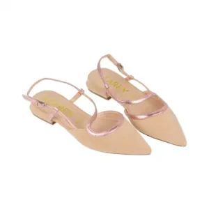 Zapato de Salón Destalonado Rosa y Negro Antelina y Metalizado Azarey 574H349