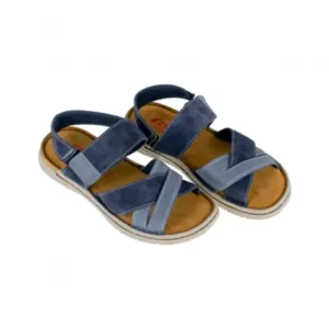 Sandalias de Piel Hombre Cruzada Velcro Zen 679005