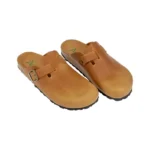 Zuecos Bio de Piel Engrasada para Mujer con Hebilla Ajustable - Autenti 355