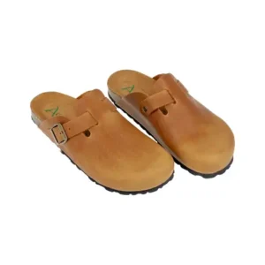Zuecos Bio de Piel Engrasada para Mujer con Hebilla Ajustable - Autenti 355