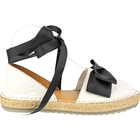 Alpargatas Planas de Piel Blanca con Plataforma de 2.5cm y Lazo - Top3 2 Alpargatas Planas de Piel Blanca con Plataforma de 2.5cm y Lazo - Top3 - Imagen 2