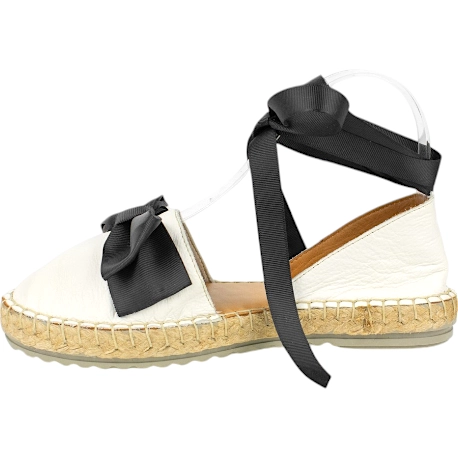 Alpargatas Planas de Piel Blanca con Plataforma de 2.5cm y Lazo - Top3 3 Alpargatas Planas de Piel Blanca con Plataforma de 2.5cm y Lazo - Top3 - Imagen 3