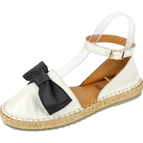 Alpargatas Planas de Piel Blanca con Plataforma de 2.5cm y Lazo - Top3 4 Alpargatas Planas de Piel Blanca con Plataforma de 2.5cm y Lazo - Top3 - Imagen 4