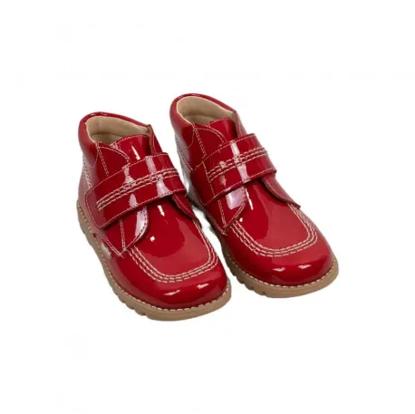 Botin Charol de Piel Niña y Niño con Cinta Magica Angelitos 306