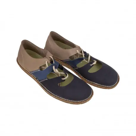 Zapato Plano Mujer Piel Nobuk Combinado Atxa 22021