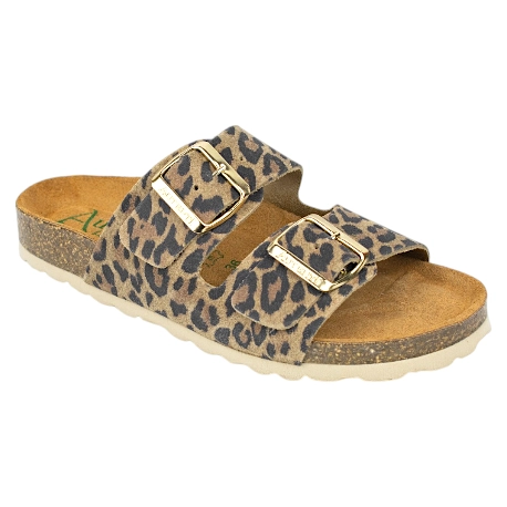 Sandalias doble hebilla Mujer en Piel Serraje - Autenti 0747