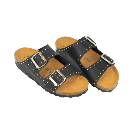 Sandalias Hebillas Bio Con Tachas Piel Autenti 13843