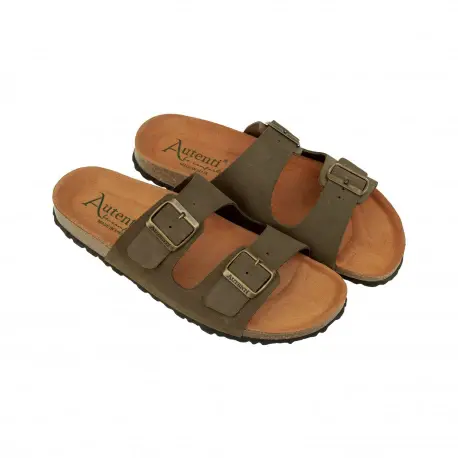 Sandalia Bio Doble Hebilla Piel Serraje Autenti 3195