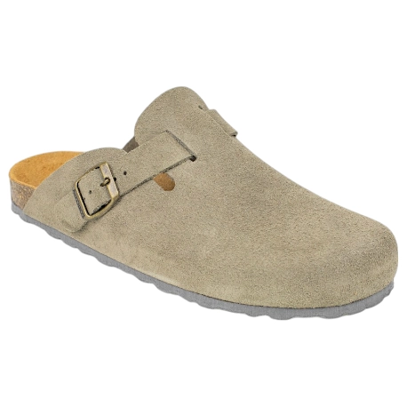 Zuecos de piel serraje para hombre Autenti con piso bio de corcho - Autenti 355