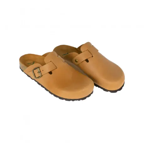 Zuecos Bio de Piel Engrasada para Mujer con Hebilla Ajustable - Autenti 355
