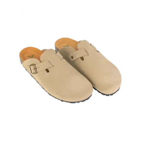 Zuecos de piel serraje para hombre Autenti con piso bio de corcho - Autenti 355