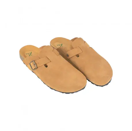 Zuecos de piel serraje para hombre Autenti con piso bio de corcho - Autenti 355