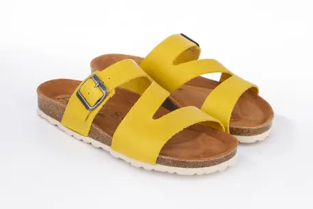 Sandalias Corcho de Mujer Amarillo Beis Dorado Marron Plata Piso Bio Corte Z Autenti 8287 5 Sandalias Corcho de Mujer Amarillo Beis Dorado Marron Plata Piso Bio Corte Z Autenti 8287 - Imagen 5