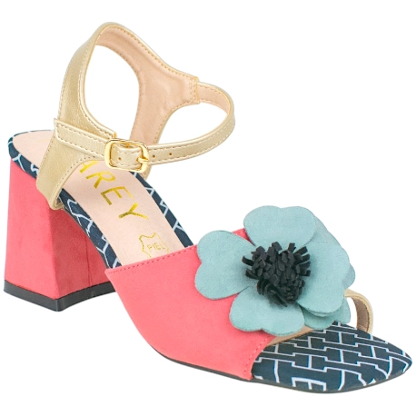 Sandalia tacón ancho pulsera flor Azarey 591J677