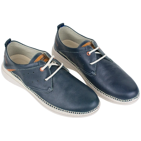 Zapatos Casuales de Piel Azul Marino para Hombre - Baerchi 1080 3 Zapatos Casuales de Piel Azul Marino para Hombre - Baerchi 1080 - Imagen 3
