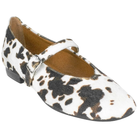 Bailarina Mary Jane Animal Print Vaca Plana D´Angela DDN29001-VA