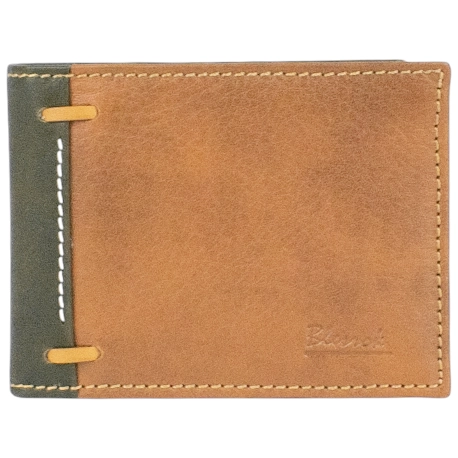 Billetera Monedero de Piel Marron Bicolor para Hombre Blesrok 125