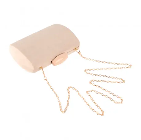 Clutch de Fiesta Rígido Antelina con Cadena Dorada BM 23036 6 Clutch de Fiesta Rígido Antelina con Cadena Dorada BM 23036 - Imagen 6