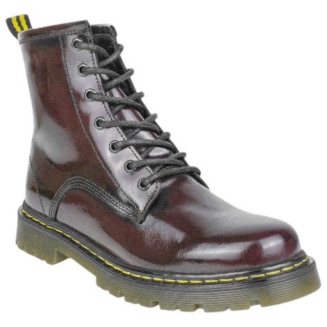 Botas Militares de Piel con Acabado Brillante - Hold 273G.016