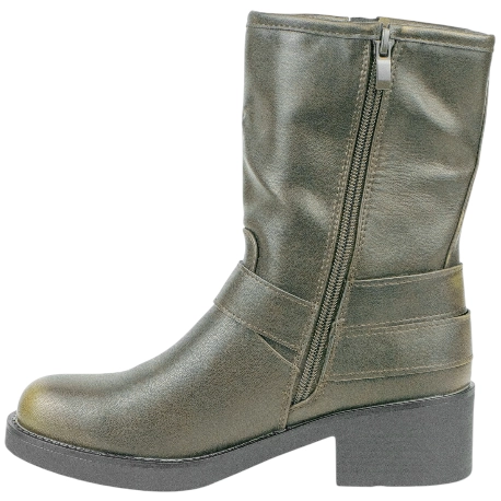 Botas Biker de Media Caña para Mujer con Hebillas y Tacón Medio - Ideal Shoes 9650A 4 Botas Biker de Media Caña para Mujer con Hebillas y Tacón Medio - Ideal Shoes 9650A - Imagen 4