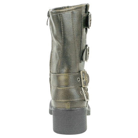 Botas Biker de Media Caña para Mujer con Hebillas y Tacón Medio - Ideal Shoes 9650A 5 Botas Biker de Media Caña para Mujer con Hebillas y Tacón Medio - Ideal Shoes 9650A - Imagen 5