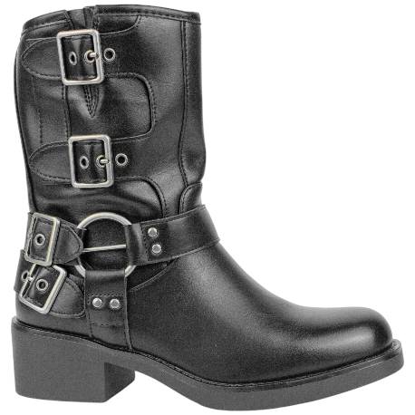 Botas Biker de Media Caña para Mujer con Hebillas y Tacón Medio - Ideal Shoes 9650A 7 Botas Biker de Media Caña para Mujer con Hebillas y Tacón Medio - Ideal Shoes 9650A - Imagen 7