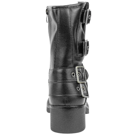 Botas Biker de Media Caña para Mujer con Hebillas y Tacón Medio - Ideal Shoes 9650A 9 Botas Biker de Media Caña para Mujer con Hebillas y Tacón Medio - Ideal Shoes 9650A - Imagen 9