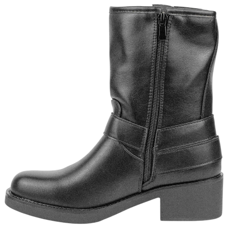 Botas Biker de Media Caña para Mujer con Hebillas y Tacón Medio - Ideal Shoes 9650A 10 Botas Biker de Media Caña para Mujer con Hebillas y Tacón Medio - Ideal Shoes 9650A - Imagen 10