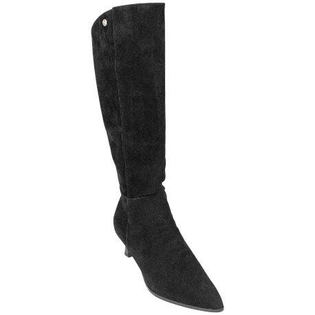 Botas de Caña Alta en Piel Serraje con Tacón Fino Kitten Heel - Top3 SS798