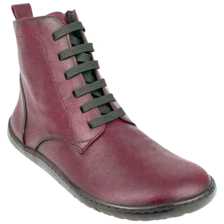 Botín Barefoot Mujer Piel Cordones y Cremallera Plano Vivant V-2753