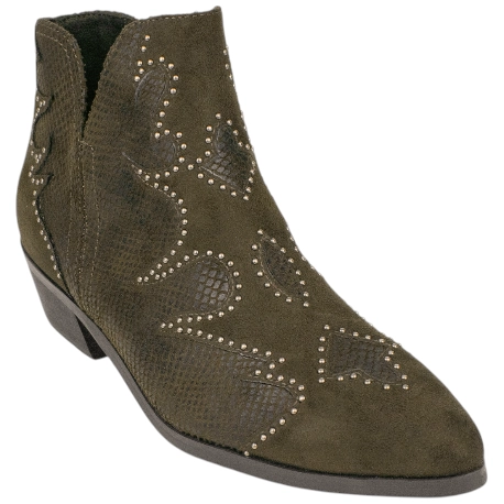 Botines Cowboy Tobilleros para Mujer con Tachuelas y Punta Fina - Corina M5792