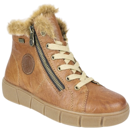 Botín Impermeable Plataforma Piel Marrón Forro Térmico Remonte D1T72-22