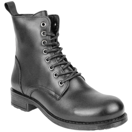 Botas Militares de Piel Negras con Cremallera y Cordones - Innovation 223/P