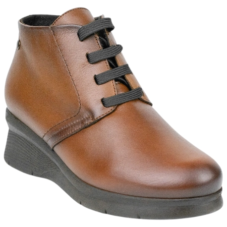 Botín Piel Cuña Media Cordón y Cremallera Kaola 7607