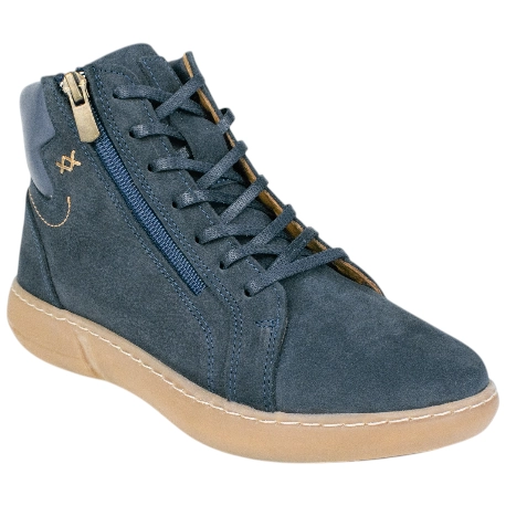 Botín Plano Piel Nobuck Cremallera y Cordones 48Horas 524601