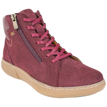 Botín Plano Piel Nobuck Cremallera y Cordones 48Horas 524601