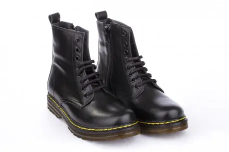 Botas Militares Mujer en Piel con Cremallera Brans 124