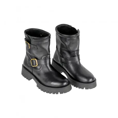botas negras moteras mujer - Brans 14108 KE MN Talla 36