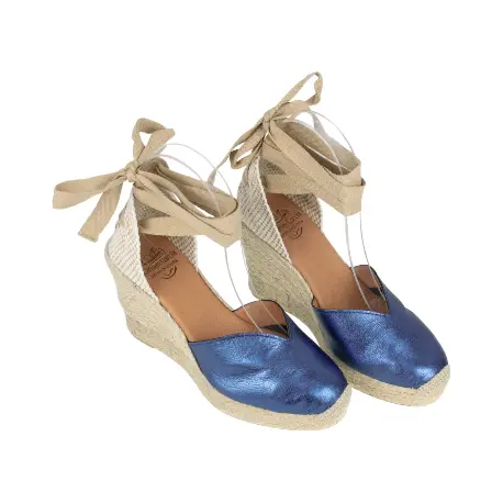 Alpargatas Cuña Alta En Piel Carmen Garcia 171D7P