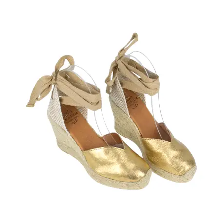 Alpargatas Cuña Alta En Piel Carmen Garcia 171D7P