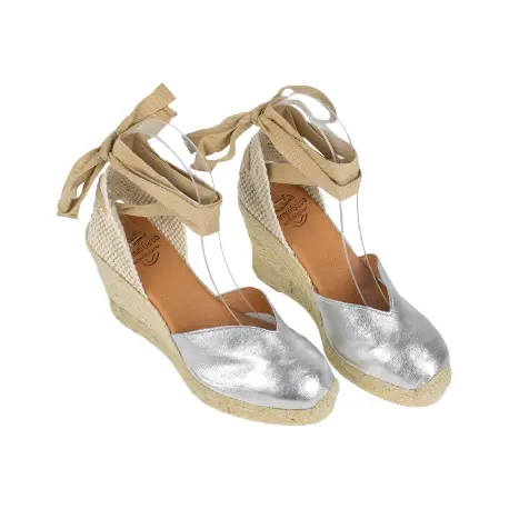 Alpargatas Cuña Alta En Piel Carmen Garcia 171D7P