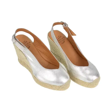 Cuña Alta Destalonada Esparto y Piel - Carmen García 288D7P