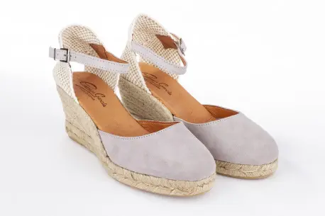 Alpargatas de Piel con Cuña Media de Esparto - Carmen García 52S5