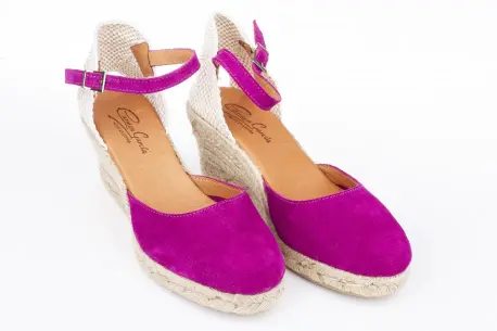 Alpargatas de Piel con Cuña Media de Esparto - Carmen García 52S5