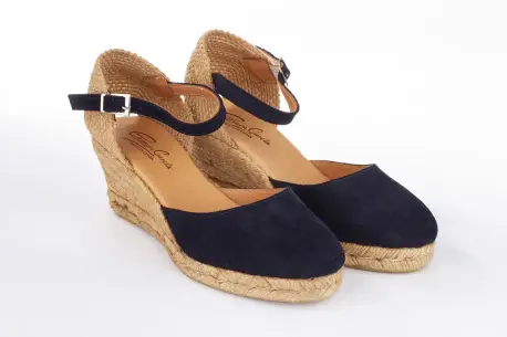 Alpargatas de Piel con Cuña Media de Esparto - Carmen García 52S5