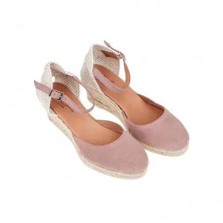 Alpargatas de Piel con Cuña Media de Esparto - Carmen García 52S5