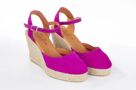 Alpargatas de Piel con Cuña Alta de Esparto y Pulsera al Tobillo - Carmen García 53D7
