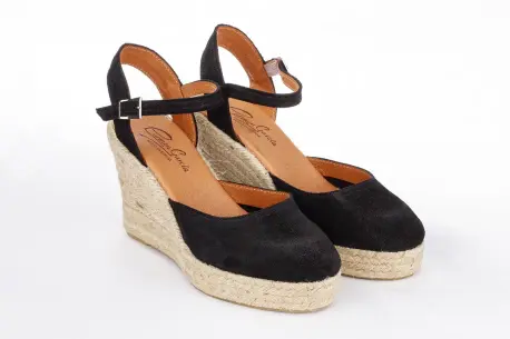 Alpargatas de Piel con Cuña Alta de Esparto y Pulsera al Tobillo - Carmen García 53D7