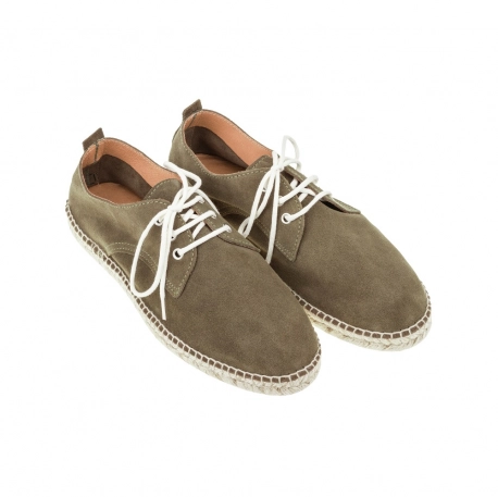 Alpargata Cordones Hombre Piel Serraje Carmen García 71S16