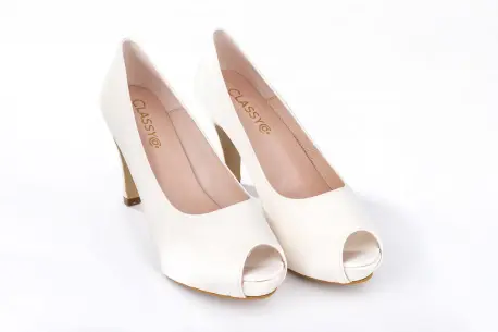 Zapato Tacón Mujer Peep Toes Raso Plataforma Classyco 0002SV